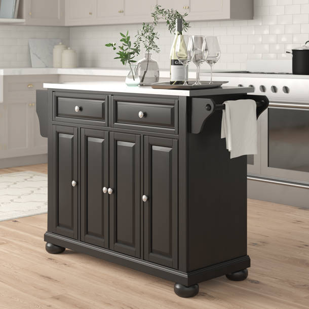 Three Posts™ Haslingden Metal Kitchen Island & Reviews Wayfair
